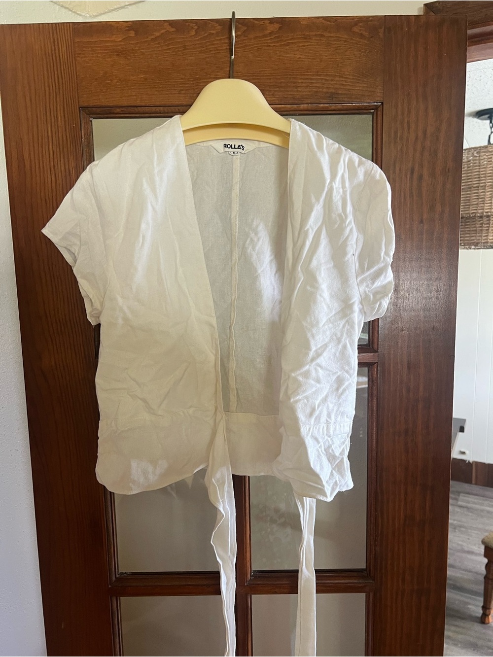 ROLLA'S White Tie-Front Top